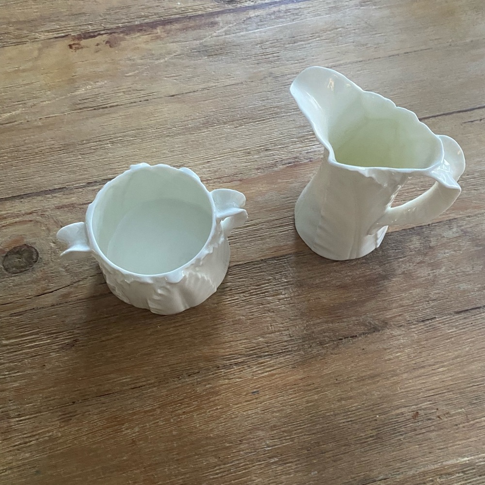 White Bone China Royal Worcester Creamer and Sugar Set